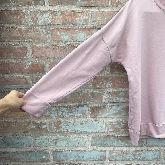 COS Pink Sweatshirt Dusty Rose Oversized Crew Neck Drop Sleeve Sweater - Picture 10 of 14